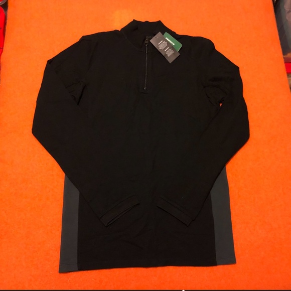 Black and gray half zip organic cotton long sleeve shirt NWT - Picture 3 of 10